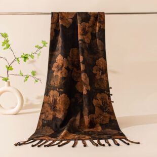 苏罗双层真丝大披肩带流苏香云纱国风盘扣长款围巾高级感送长辈