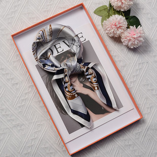 杭州丝绸春季韩版百搭真丝围巾装饰领巾飘带100%桑蚕丝丝巾方巾