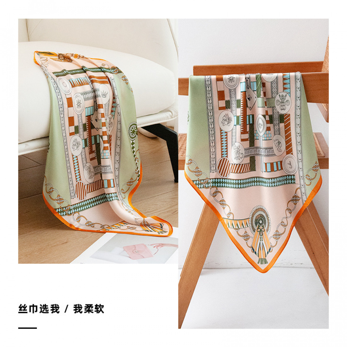 杭州丝绸53cm真丝小方巾女春夏季时尚百搭缎面领巾护颈桑蚕丝丝巾