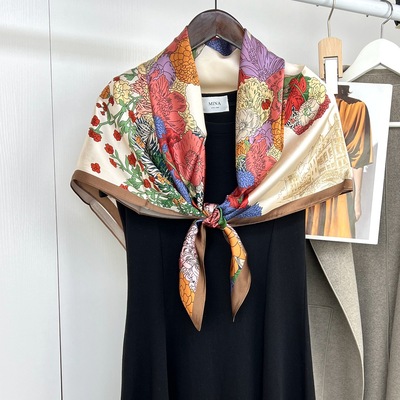 杭州丝绸百花方巾3531