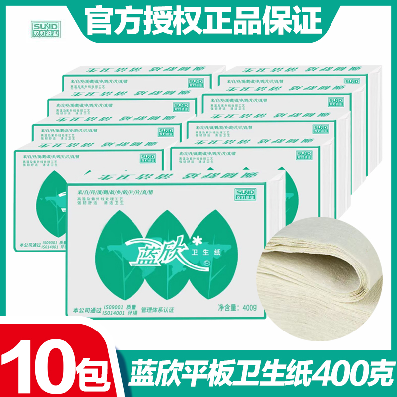 双灯蓝欣平板卫生纸400g10大包