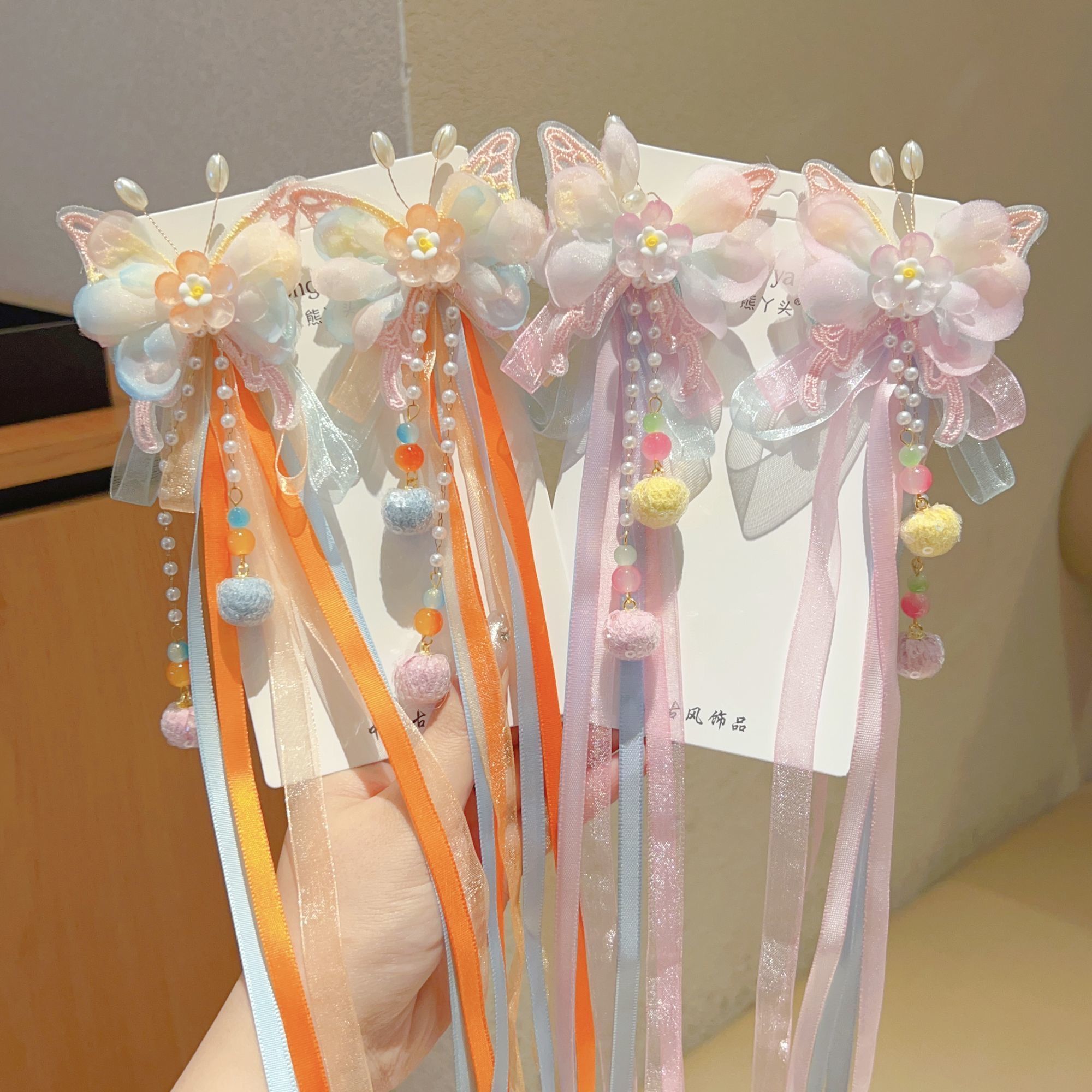 女童汉服公主流苏飘带发夹