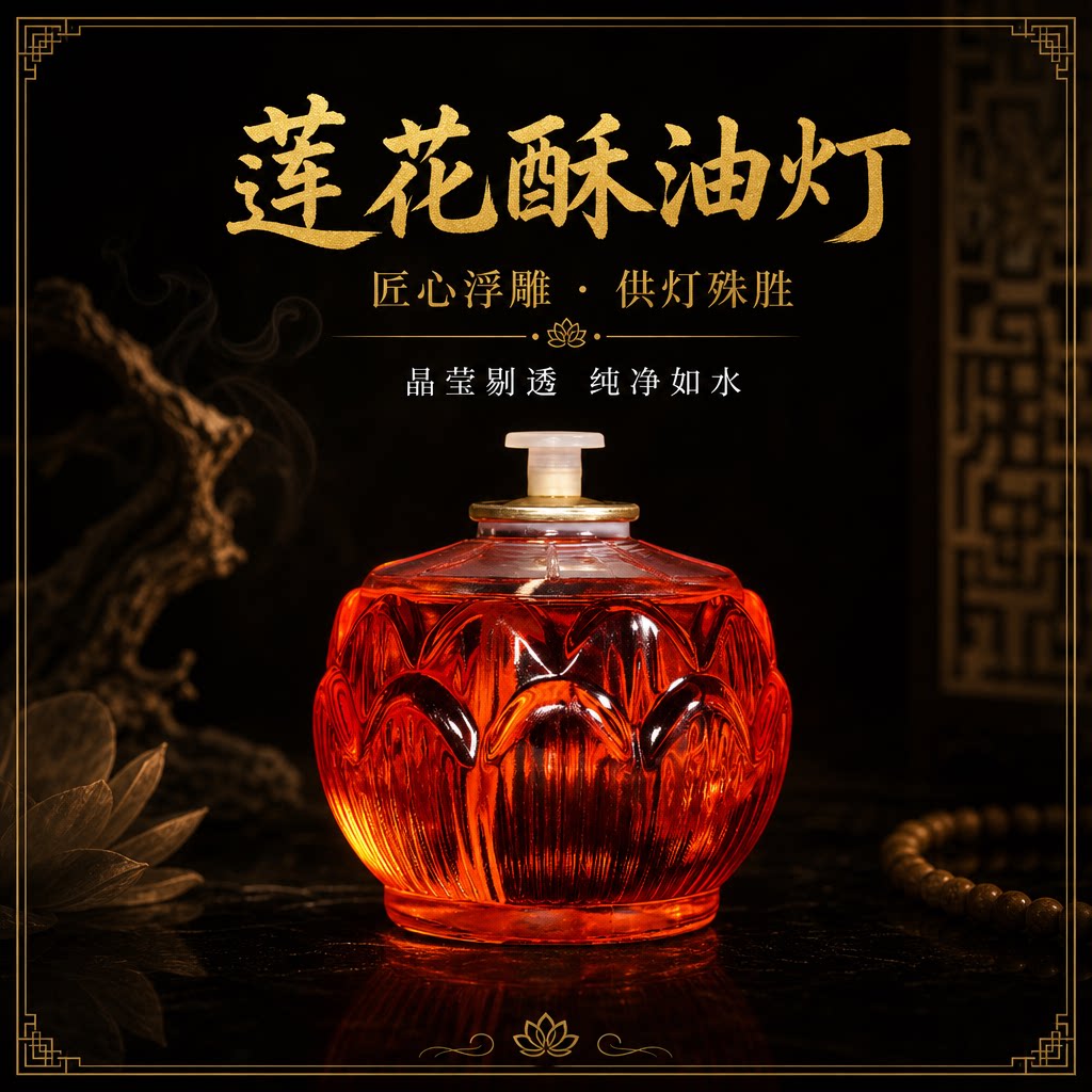 酥油灯供佛灯油家用液体酥油24小时平口莲花灯蜡烛灯长明灯佛前灯