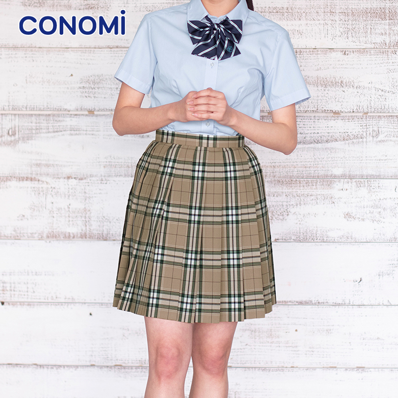 日系清新风软妹a字裙格子jk制服