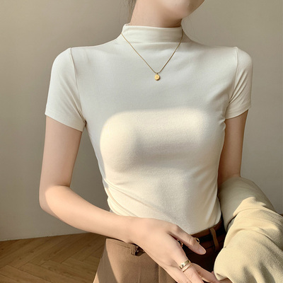 歌西梵短袖百搭薄款显瘦打底衫