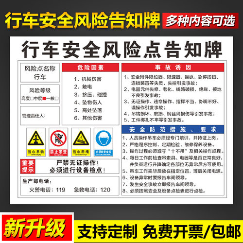 行车安全风险点提示标识牌