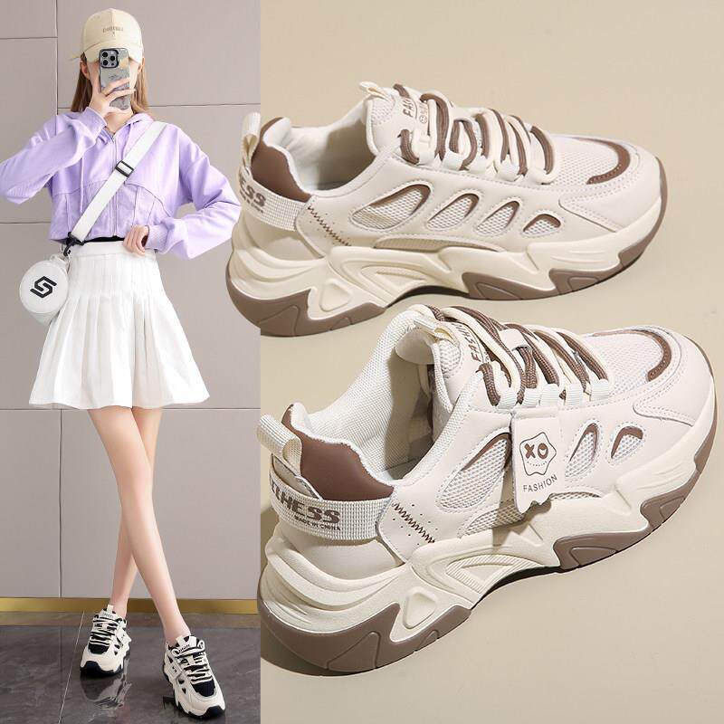 踩屎感厚底老爹鞋女夏季新款显脚小码34运动休闲鞋网面透气跑步鞋
