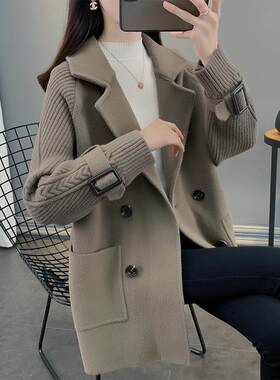 春季小香风毛呢外套女春秋2025新款爆款宽松加厚中长款双面呢大衣