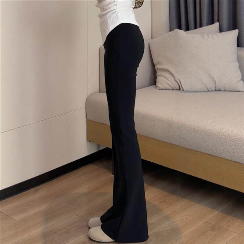 黑色微喇西装裤女裤2026新款春夏小个子胖mm大码梨形显瘦喇叭裤子