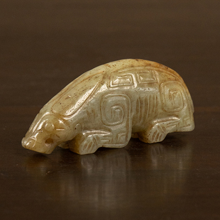 明代玉雕瑞獸擺件老物件古玩玉器收藏真品和田玉雕祝福擺件104.9g
