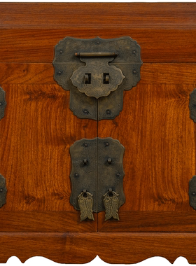 红木禄顶官皮箱中式艺术品