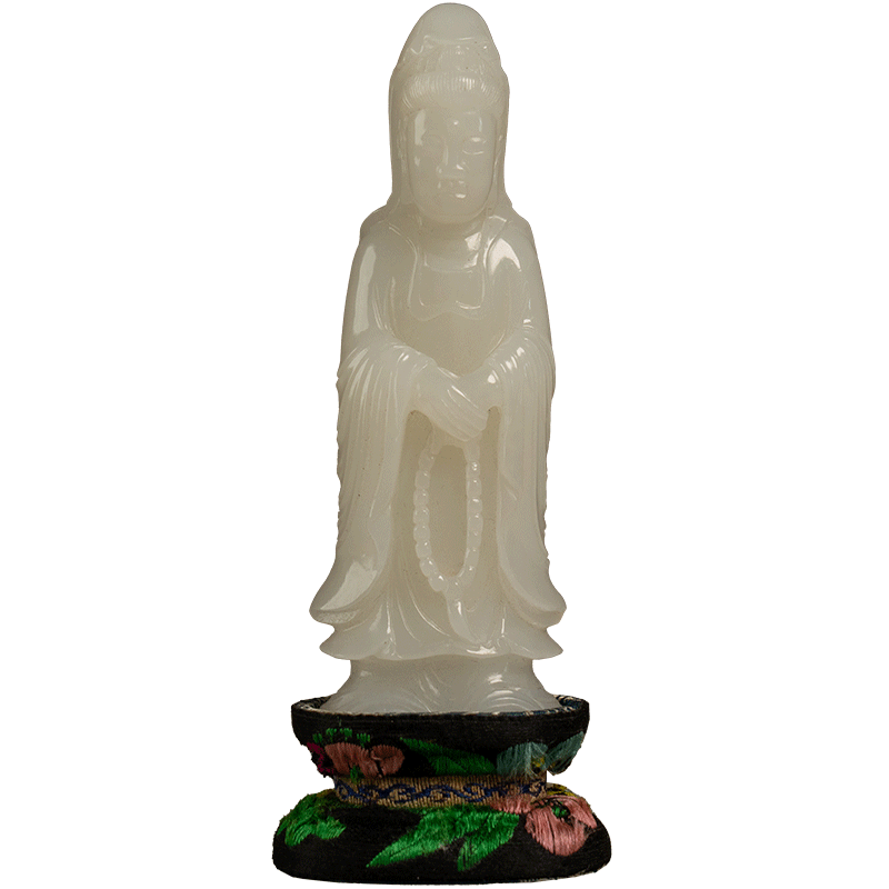 （已售出）清代玉雕观音像古董玉器收藏天然和田玉雕菩萨供奉摆件