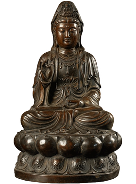 （已售出）清代铜观音像文玩古董佛像收藏客厅办公室观音像摆件