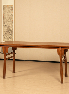 花梨木夹头榫刀牙板平头案