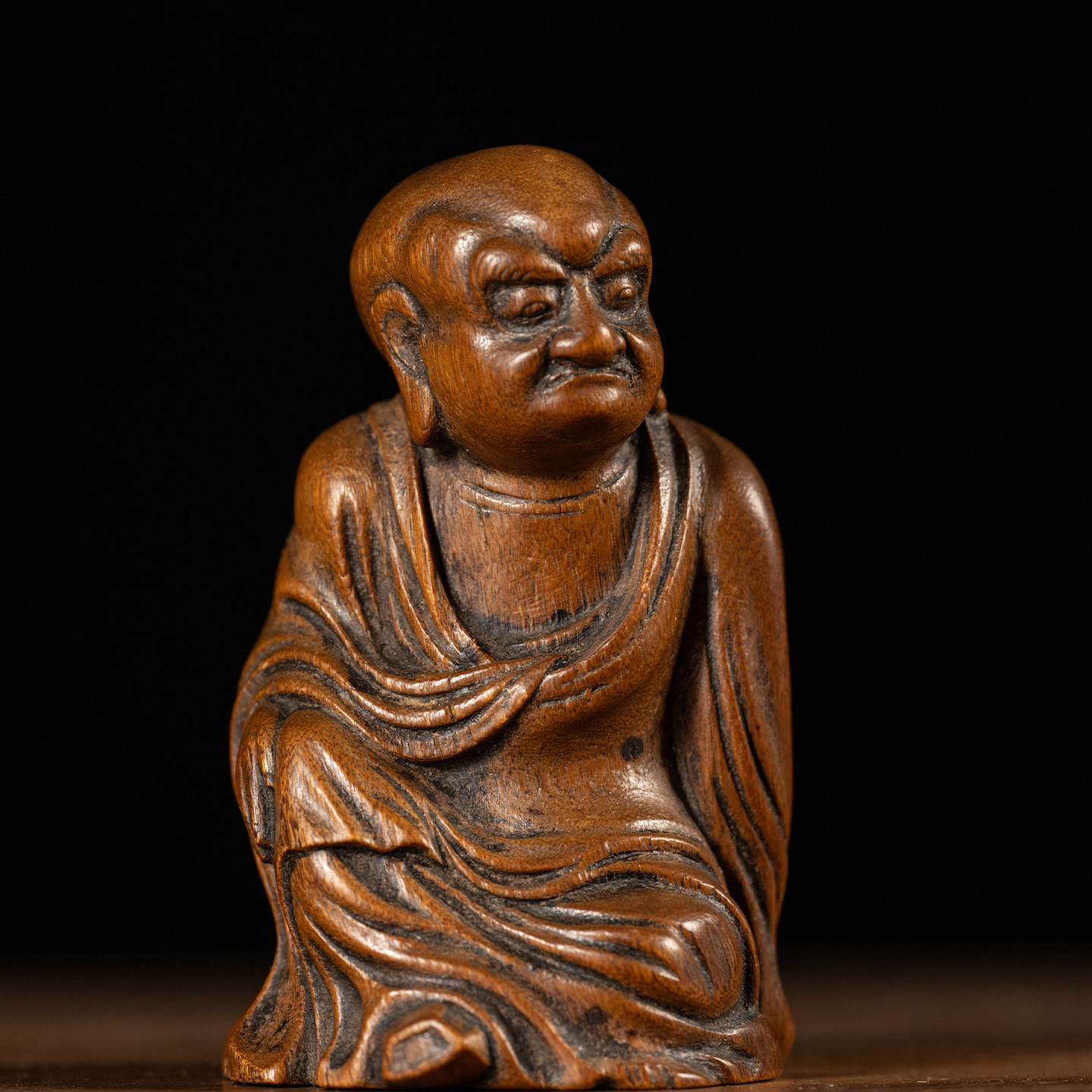 明代沉香木雕罗汉像古董收藏艺术品真品沉香木罗汉佛像祝福摆件