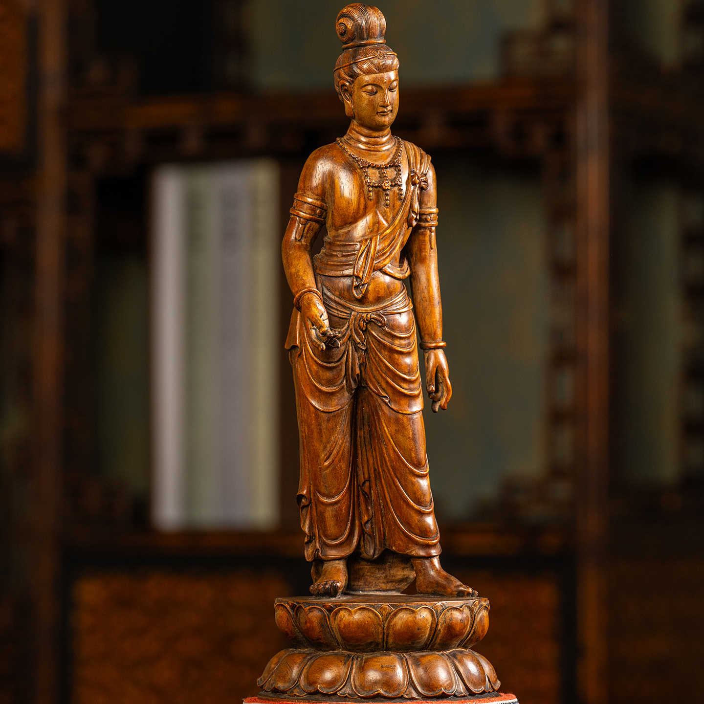 清代黄花梨观音立像老物件