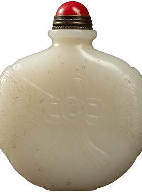 和田玉雕包福鼻烟壶摆件