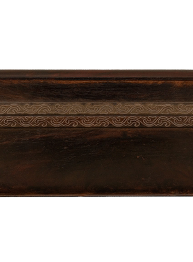 小叶纪紫檀嵌银丝盖盒