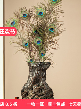 清代奇木根结形花瓶摆件