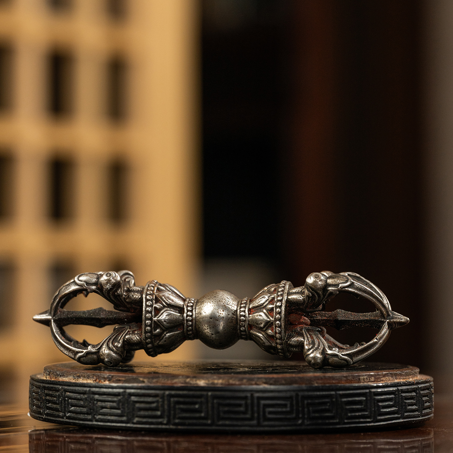 清代银金刚杵摆件老物件