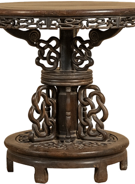 红木绳纹百灵明清古典风中老桌子