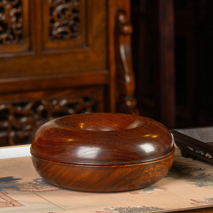 清代花梨木朝珠盒老物件文玩古董收藏真品缅甸花梨盖盒文房盒摆件