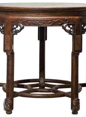 石面龙纹圆桌明清古典风老红木