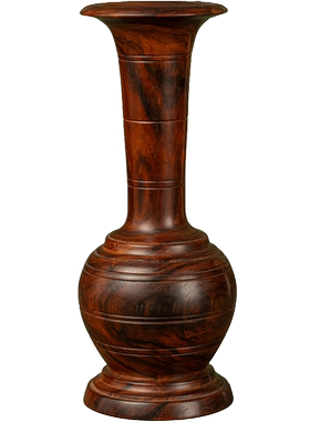 海南黄花梨弦纹花插摆件