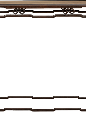 红木圆材拦水线如意卡字花香几