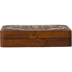 清代竹簧花卉纹盖盒老物件收藏品文玩古董真品竹制艺术品竹簧摆件