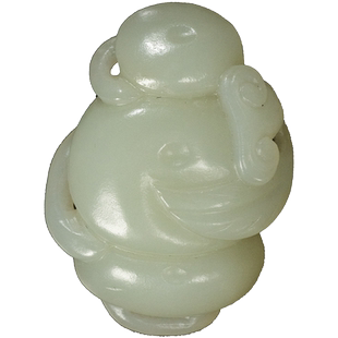 清代玉雕君子握把件老物件古玩玉器收藏真品和田玉雕手把件27.2g