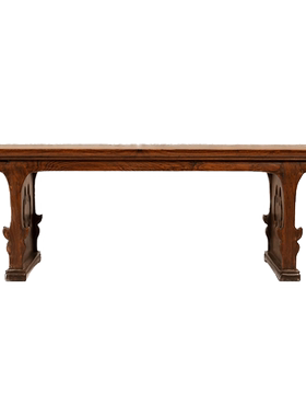 黄花梨插肩榫透雕如意云纹翘头案