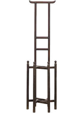 红木六足高盆架明清古典老家具