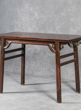 红木夹头榫如意云纹罗锅枨平头案