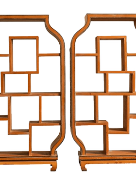 清代竹簧多宝格摆件（一对）