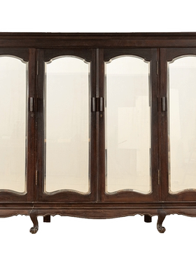 红木四联玻璃门大衣橱