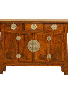 海南黄花梨三联橱柜古董家具