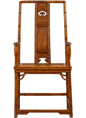 黄花梨竹节工南官帽椅
