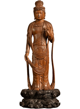 檀香木雕菩萨像供奉摆件