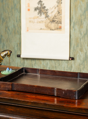 清代红木独板方形文房盘