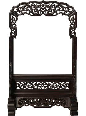 清代紫檀透雕龙纹磬架