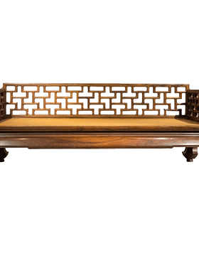 红木攒接曲尺纹三围屏罗汉床中式古典家具收藏老红木实木罗汉床