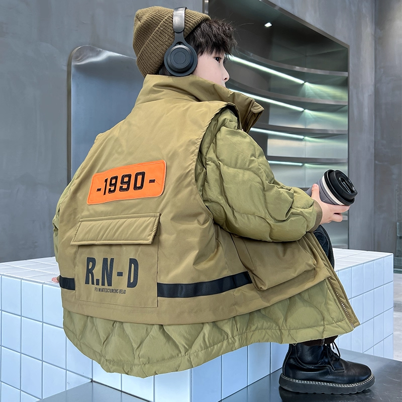 奥莱专柜男童工装羽绒服加厚外套