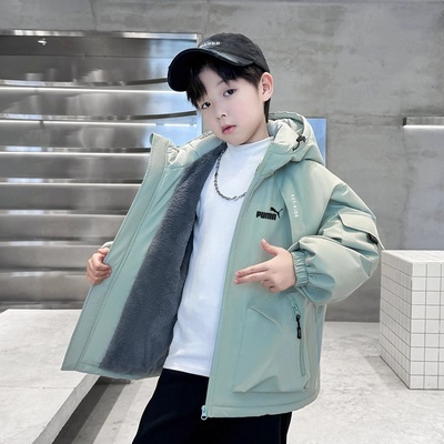 奥莱专柜男童冲锋棉衣秋冬新款