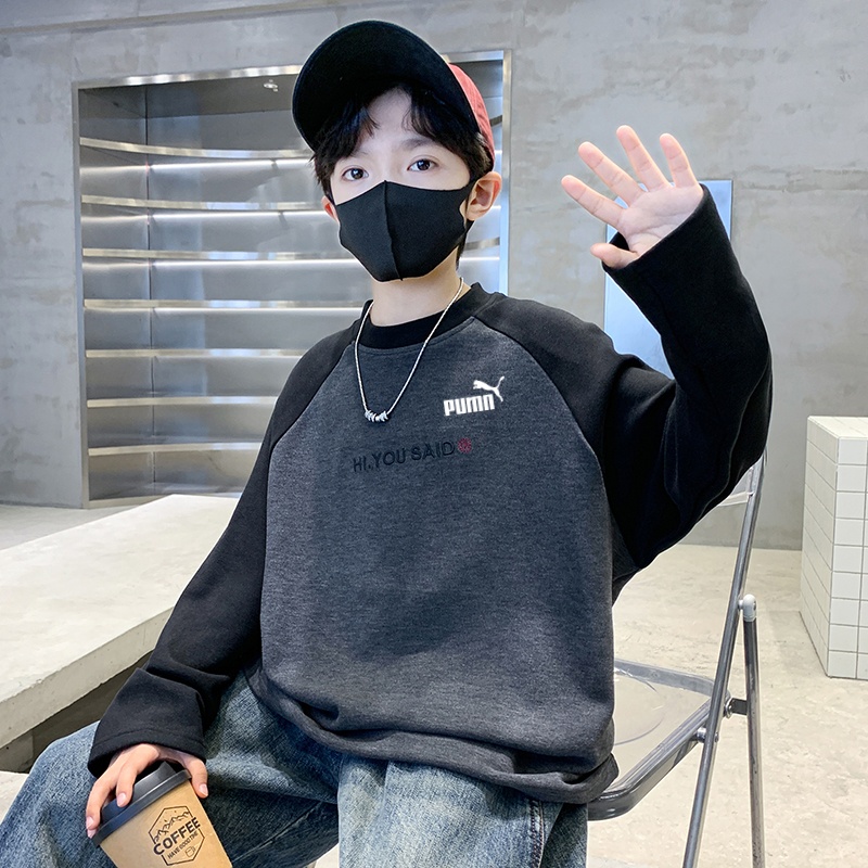 奥莱男童德容加绒卫衣秋冬新款潮