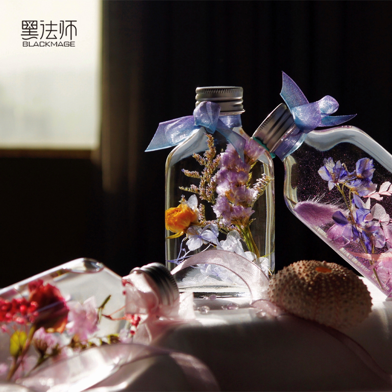 “流金&玫瑰”浮游花植物标本永生花疗愈瓶创意生日礼物干花摆件