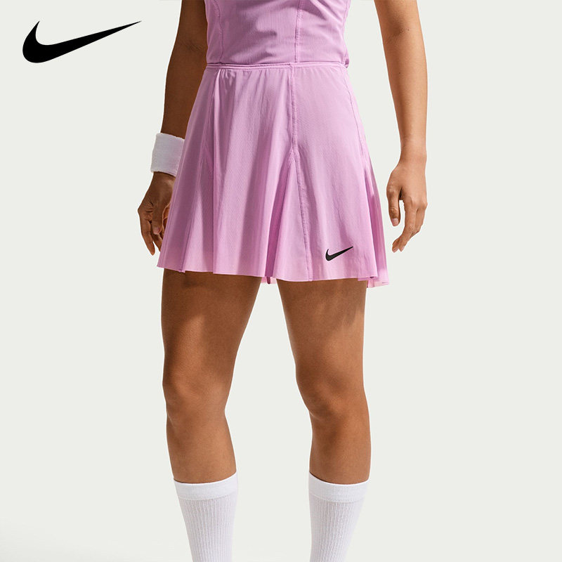 Nike耐克法网网球半身裙女士舒适运动休闲短裙松紧腰防走光26年夏