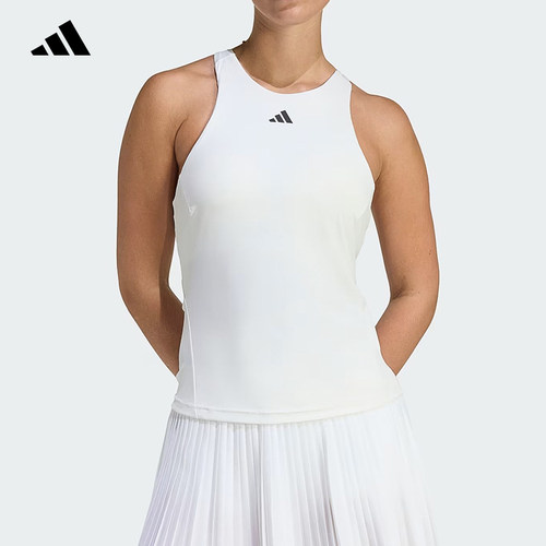 Adidas阿迪达斯白色无袖运动背心女网球速干透气网球服上衣26新款