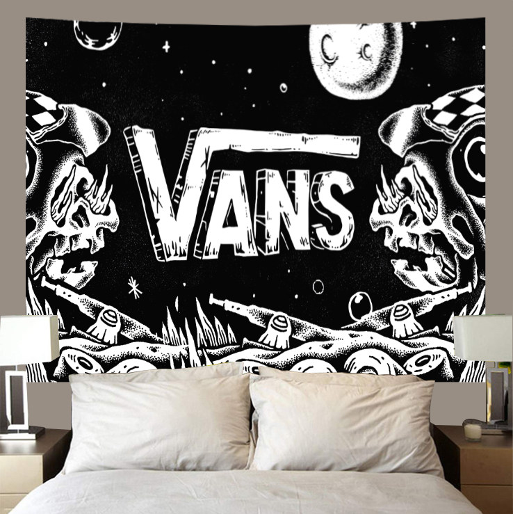 网红潮牌vans直播背景布宿舍房间卧室装扮装饰挂布墙布美式挂毯潮