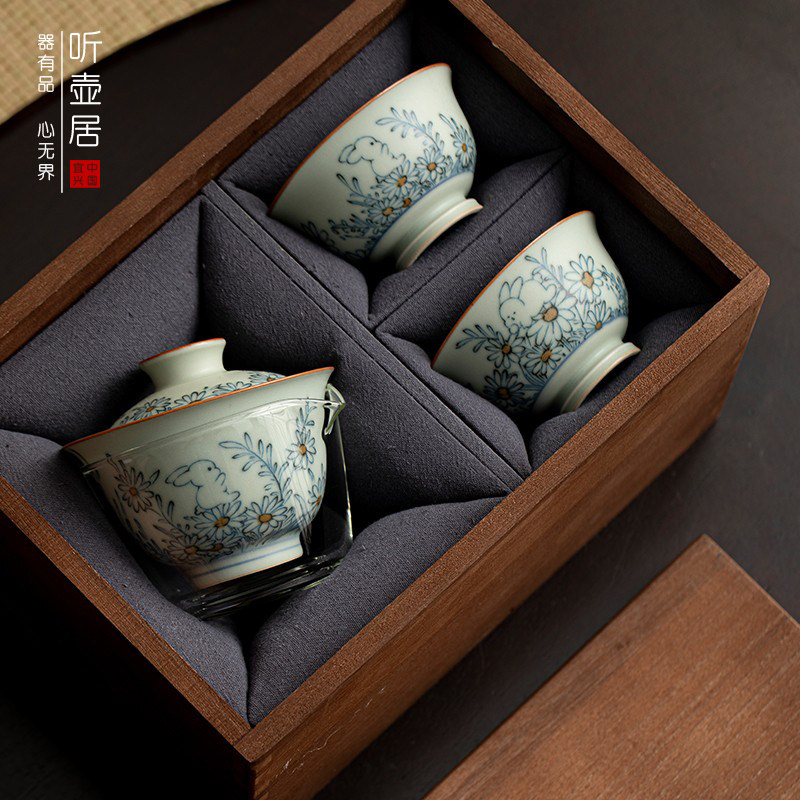 听壶居新款茶具礼盒套装一壶两杯